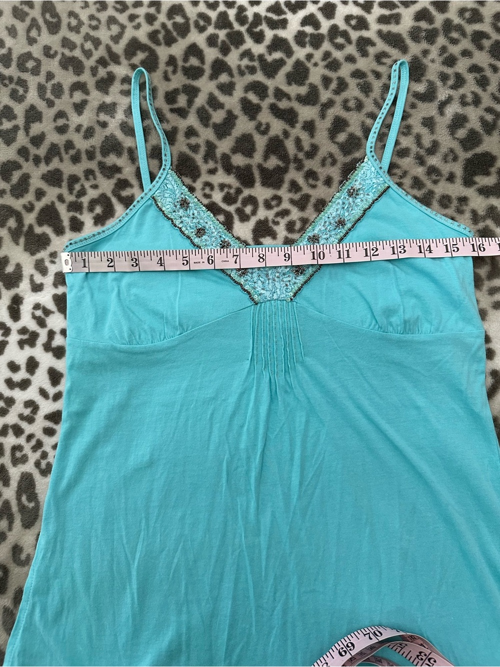 Maurices Beaded Shelf Bra V-Neck Cami Tank Top in Blue Size Medium - Picture 16 of 17